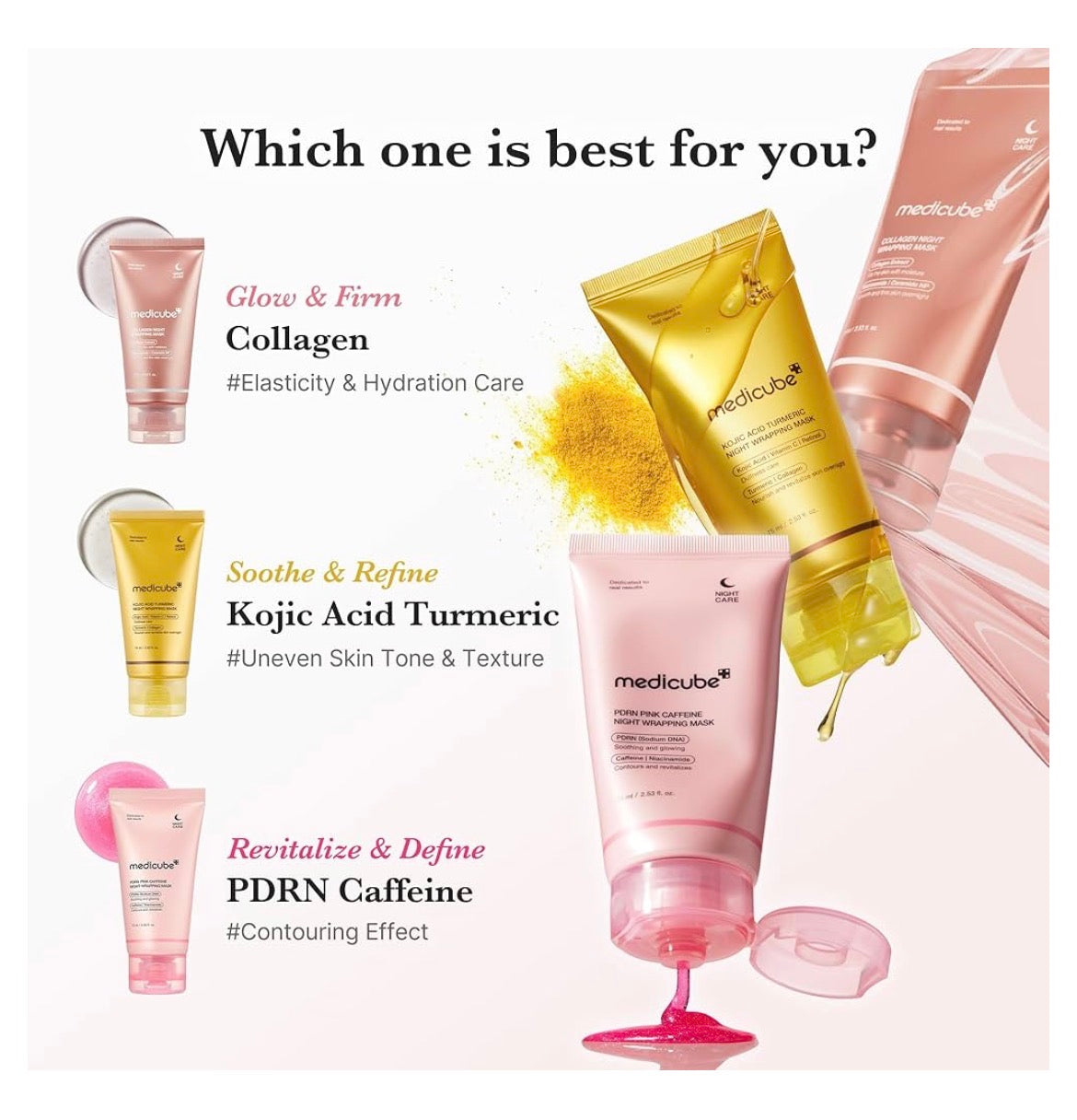 medicube Wrapping Mask Collagen Overnight Peel Off Facial Mask | Elasticity & Hydration Care, Reduces Sagging & Dullness | Hydrolyzed Collagen For Glowing Skin | Korean Skin Care, 2.53 fl.oz