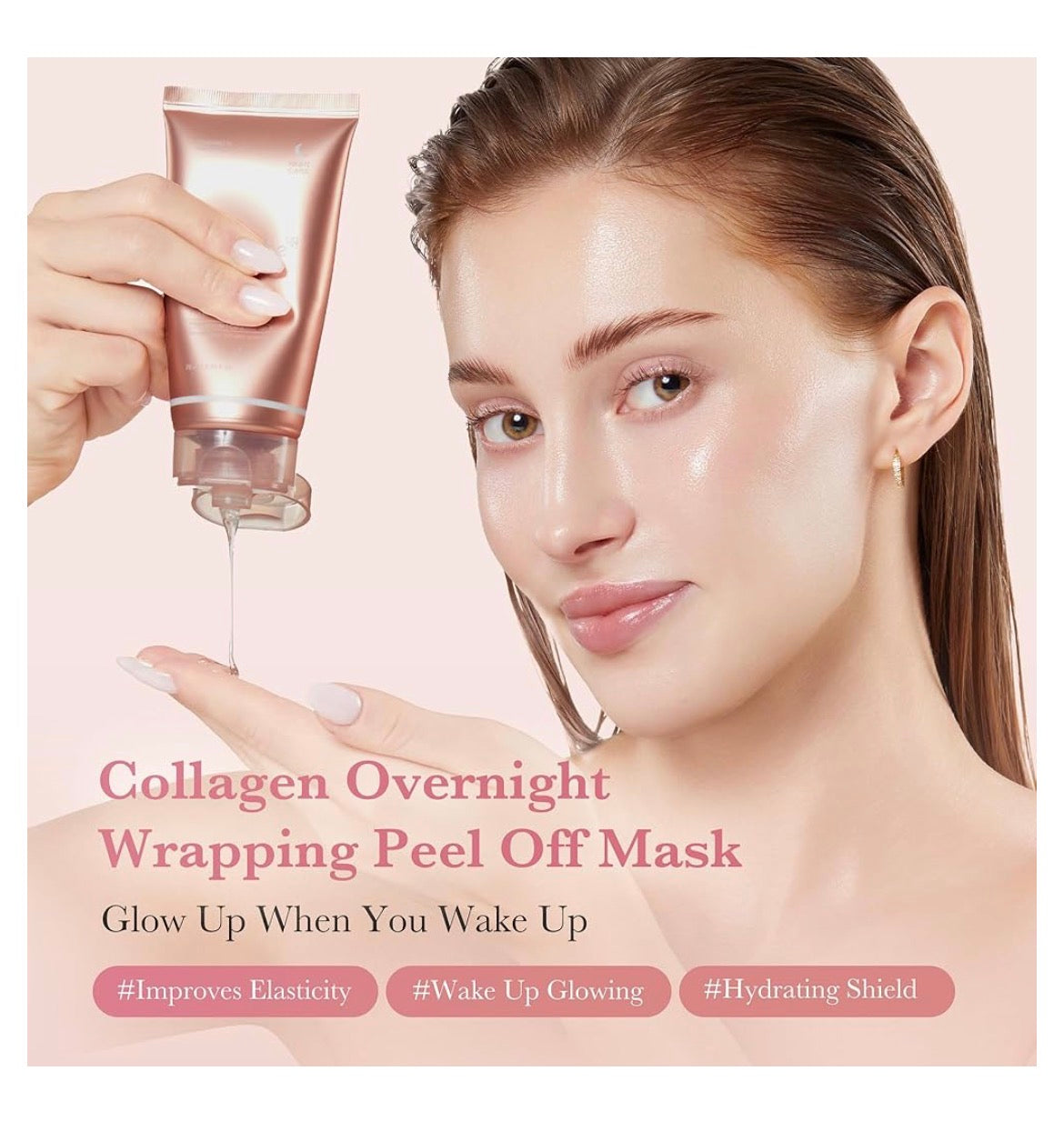 medicube Wrapping Mask Collagen Overnight Peel Off Facial Mask | Elasticity & Hydration Care, Reduces Sagging & Dullness | Hydrolyzed Collagen For Glowing Skin | Korean Skin Care, 2.53 fl.oz