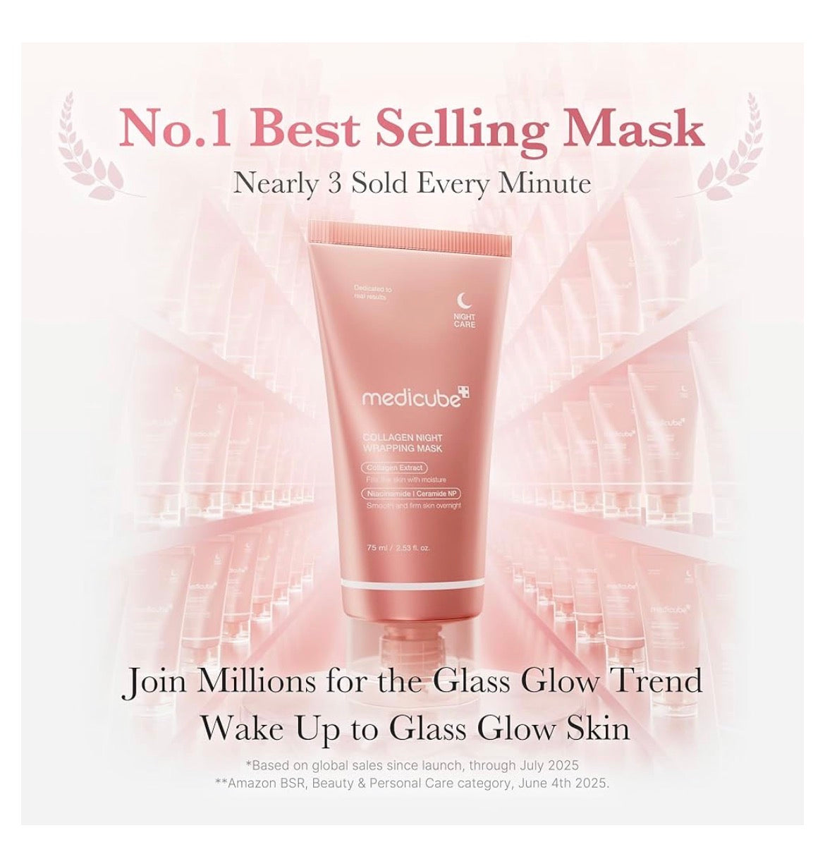 medicube Wrapping Mask Collagen Overnight Peel Off Facial Mask | Elasticity & Hydration Care, Reduces Sagging & Dullness | Hydrolyzed Collagen For Glowing Skin | Korean Skin Care, 2.53 fl.oz